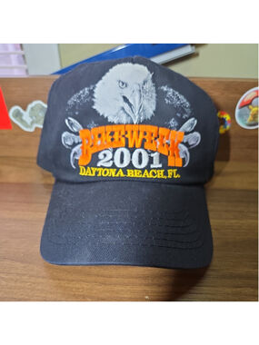 Vintage Bike Week SnapBack Hat 2001 Daytona Harley Davidson Motorcycle